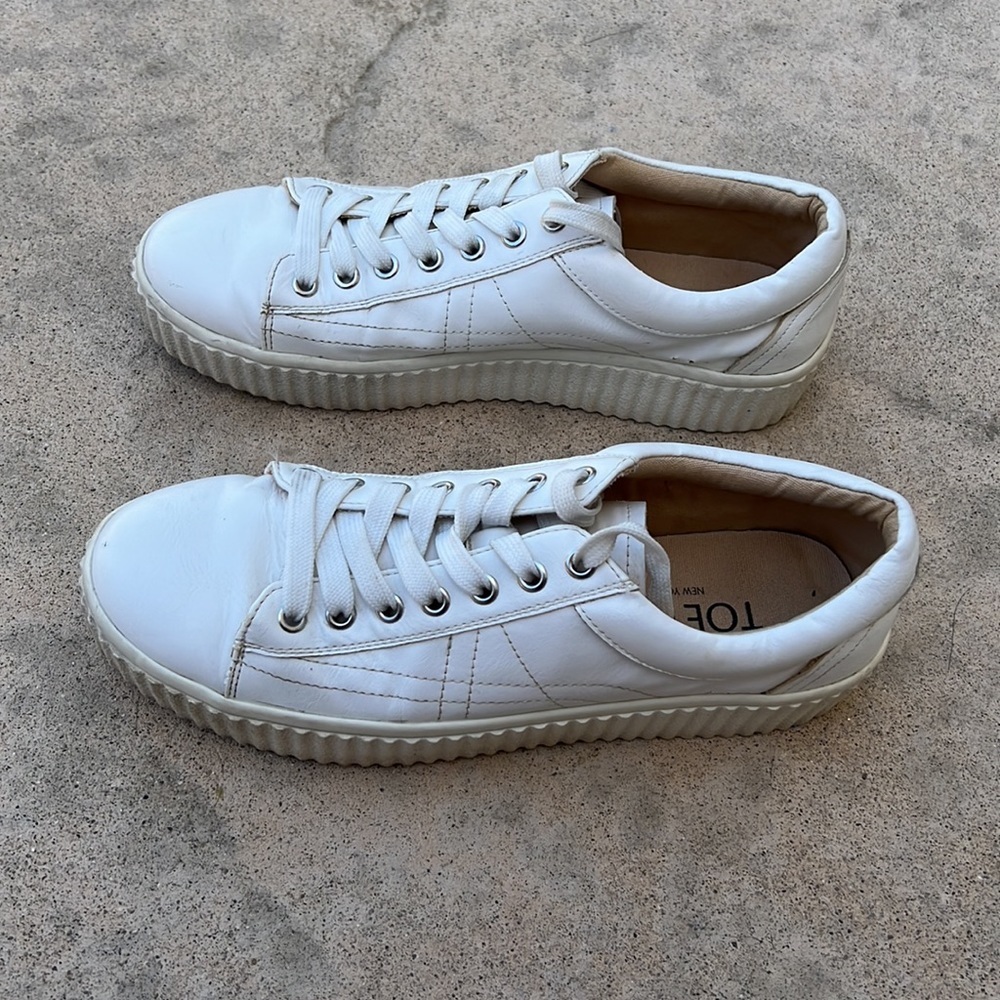 💚Toetos Reinna White Platform Sneaker Womens Sz 9.5 - Picture 4 of 10